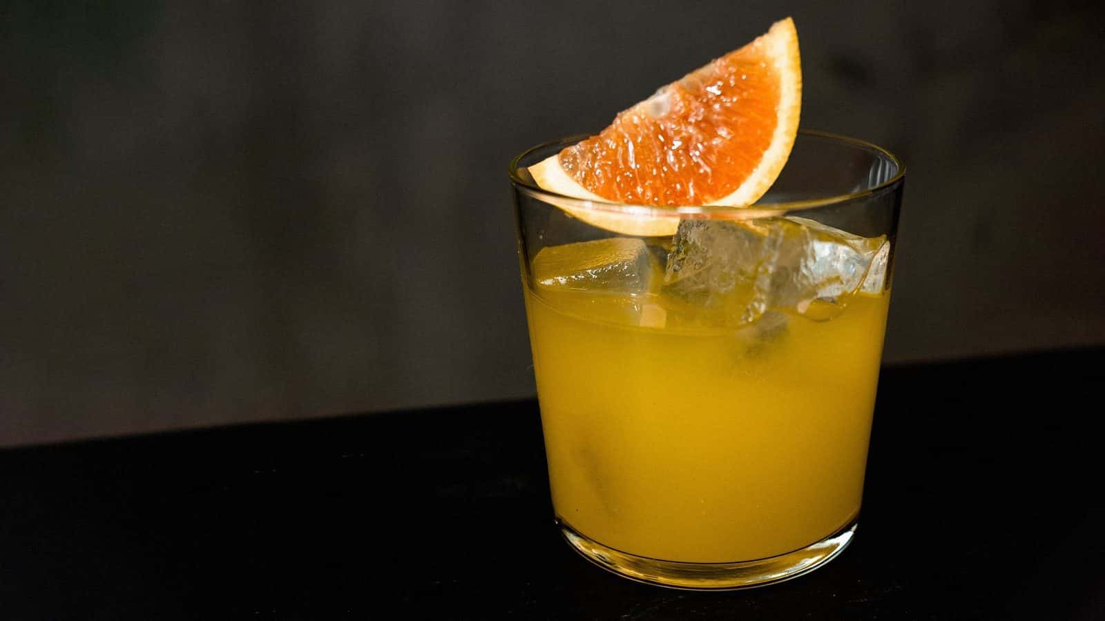 Cilantro White Negroni in a rocks glass