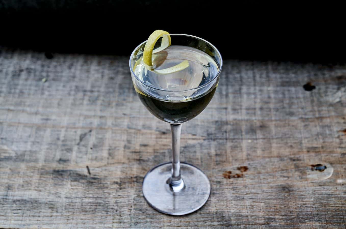 Isolation Proof Martini with lemon twist