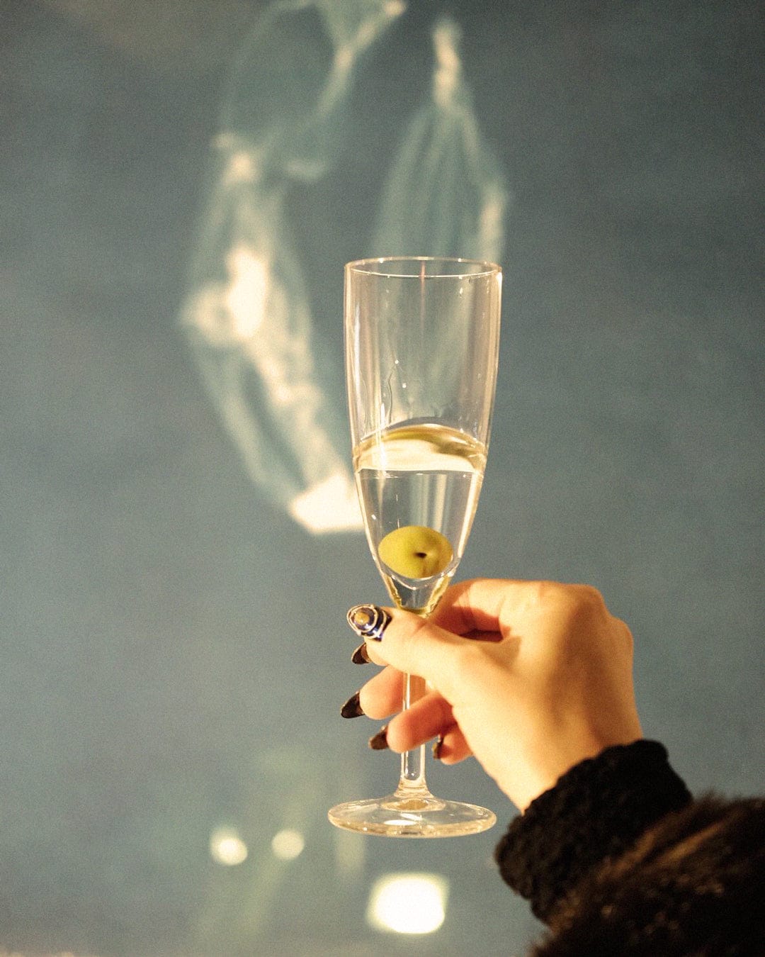 Soka Martini with green olive